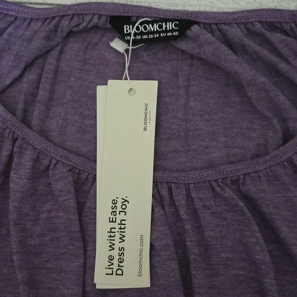 BloomChic Lavender Embroidered Blouse Size 18/20 - Picture 4 of 6